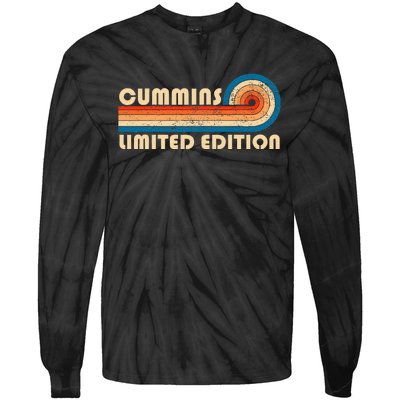 Cummins Surname Retro Vintage 80s 90s Birthday Reunion Tie-Dye Long Sleeve Shirt