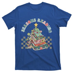 Christmas Seasons Reading Retro Book Tree Lights Xmas Reader Cool Gift T-Shirt