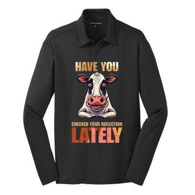 Cocky Sarcastic Rude Arrogant Cow Conceited Silk Touch Performance Long Sleeve Polo