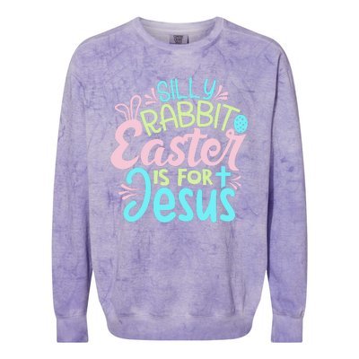 Colorful Silly Rabbit Easter Is For Jesus Christ Funny Colorblast Crewneck Sweatshirt