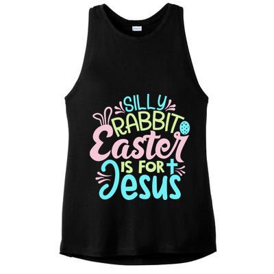 Colorful Silly Rabbit Easter Is For Jesus Christ Funny Ladies PosiCharge Tri-Blend Wicking Tank