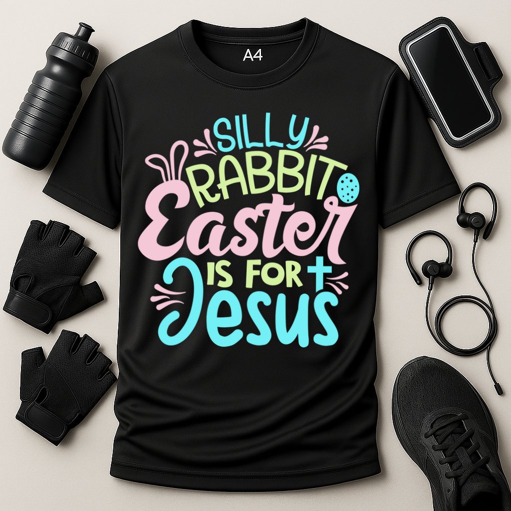Colorful Silly Rabbit Easter Is For Jesus Christ Funny Cooling Performance Crew T-Shirt