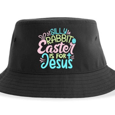 Colorful Silly Rabbit Easter Is For Jesus Christ Funny Sustainable Bucket Hat
