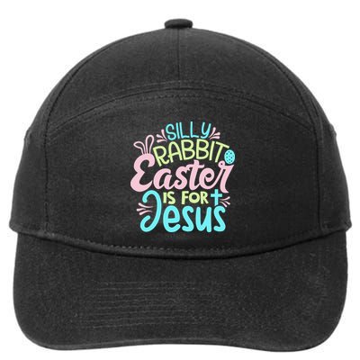Colorful Silly Rabbit Easter Is For Jesus Christ Funny 7-Panel Snapback Hat