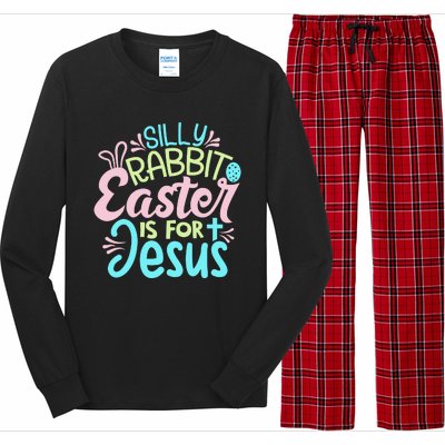 Colorful Silly Rabbit Easter Is For Jesus Christ Funny Long Sleeve Pajama Set