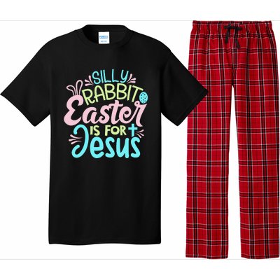 Colorful Silly Rabbit Easter Is For Jesus Christ Funny Pajama Set