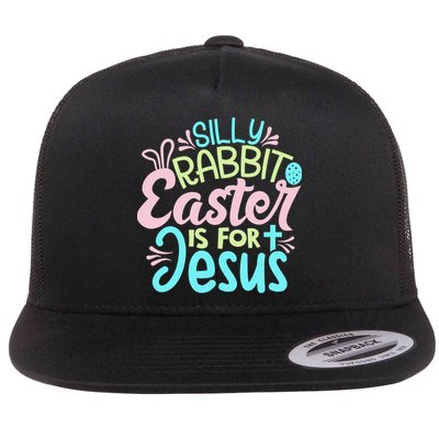 Colorful Silly Rabbit Easter Is For Jesus Christ Funny Flatbill Hat