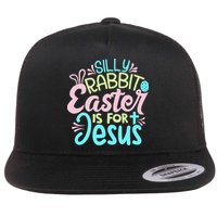 Colorful Silly Rabbit Easter Is For Jesus Christ Funny Flatbill Hat