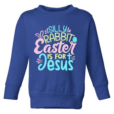 Colorful Silly Rabbit Easter Is For Jesus Christ Funny Toddler Sweatshirt