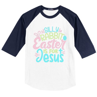 Colorful Silly Rabbit Easter Is For Jesus Christ Funny Baseball Sleeve Shirt