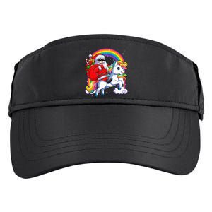 Christmas Santa Riding Unicorn Xmas Women Rainbow Short Sleeve Adult Drive Performance Visor