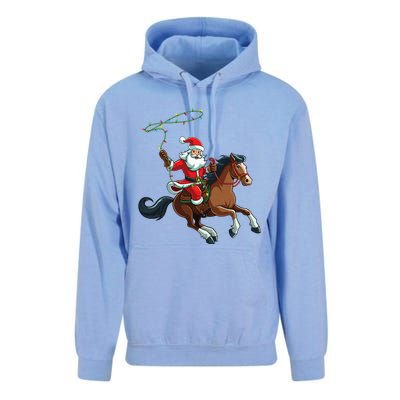 Cowboy Santa Riding A Horse Christmas Funny  Unisex Surf Hoodie