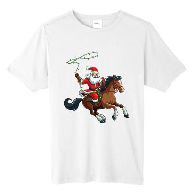 Cowboy Santa Riding A Horse Christmas Funny  Tall Fusion ChromaSoft Performance T-Shirt