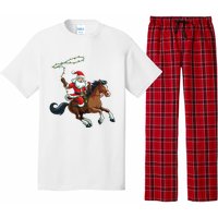 Cowboy Santa Riding A Horse Christmas Funny  Pajama Set