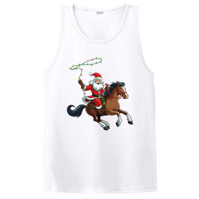 Cowboy Santa Riding A Horse Christmas Funny  PosiCharge Competitor Tank