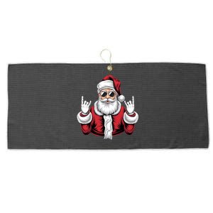 Christmas Santa Rock Funny Santa Claus Xmas Rocker Gift Large Microfiber Waffle Golf Towel