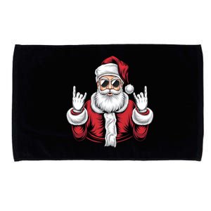 Christmas Santa Rock Funny Santa Claus Xmas Rocker Gift Microfiber Hand Towel