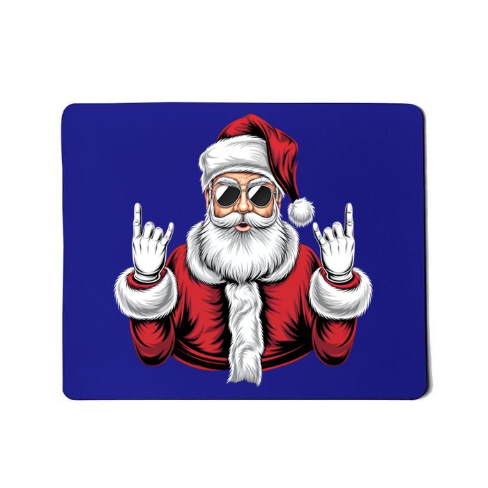 Christmas Santa Rock Funny Santa Claus Xmas Rocker Gift Mousepad