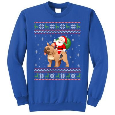 Christmas Santa Riding French Bulldog Ugly Xmas Sweater Gift Sweatshirt