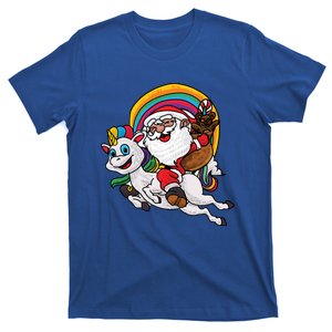 Christmas Santa Riding Unicorn Funny Xmas Funny Gift Great Gift T-Shirt