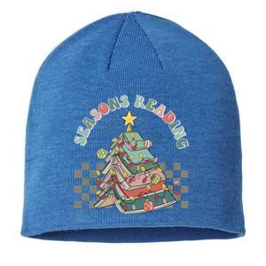 Christmas Seasons Reading Retro Book Tree Lights Xmas Reader Gift Sustainable Beanie