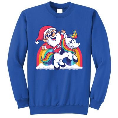 Christmas Santa Riding Unicorn Merry Xmas Gift Sweatshirt