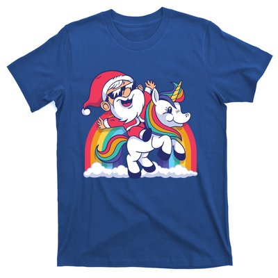 Christmas Santa Riding Unicorn Merry Xmas Gift T-Shirt