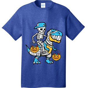 Cool Skeleton Riding Mummy Dino T Rex Halloween Boy Kids T-Shirt