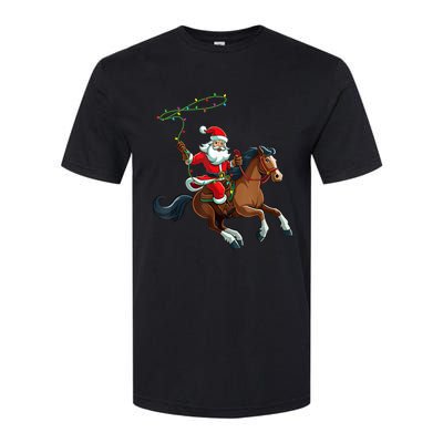 Cowboy Santa Riding A Horse Christmas Funny Softstyle CVC T-Shirt