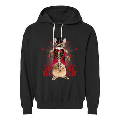 Circus S Ringmaster Cat Ringmaster Costume Garment-Dyed Fleece Hoodie