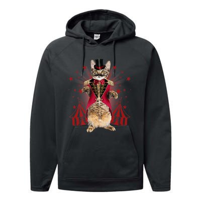 Circus S Ringmaster Cat Ringmaster Costume Performance Fleece Hoodie