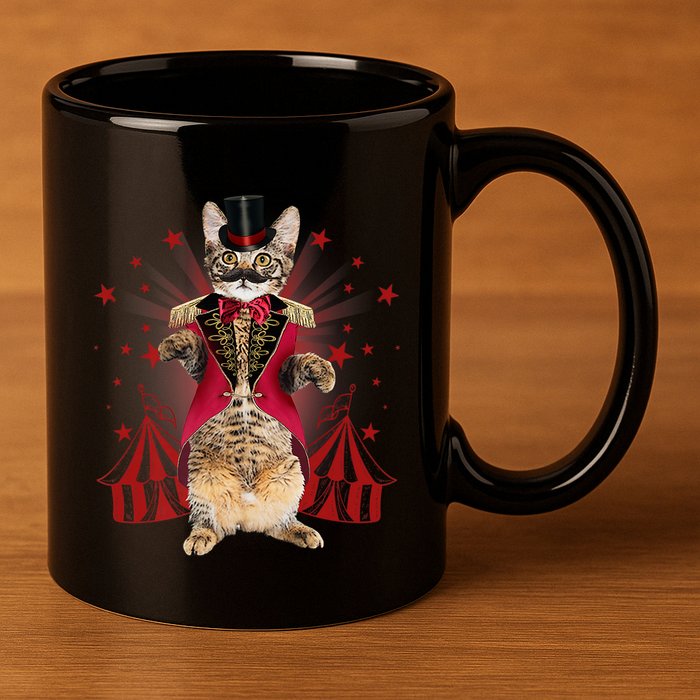 Circus S Ringmaster Cat Ringmaster Costume 11oz C Handle Ceramic Mug