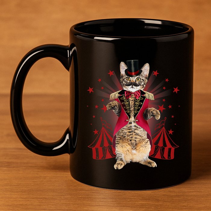Circus S Ringmaster Cat Ringmaster Costume 11oz C Handle Ceramic Mug