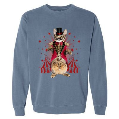 Circus S Ringmaster Cat Ringmaster Costume Garment-Dyed Sweatshirt