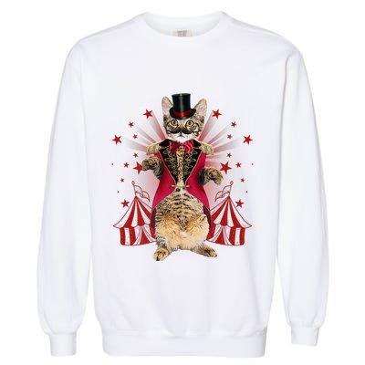 Circus S Ringmaster Cat Ringmaster Costume Garment-Dyed Sweatshirt