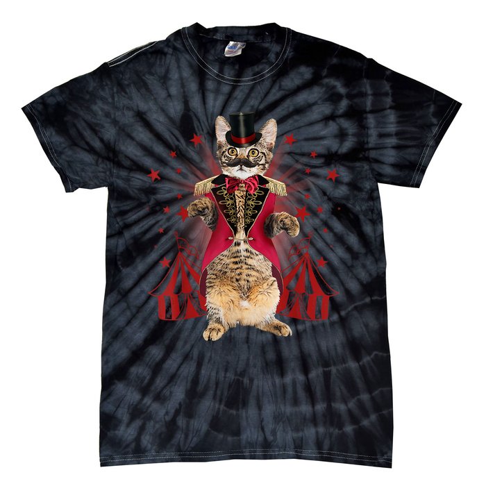 Circus S Ringmaster Cat Ringmaster Costume Tie-Dye T-Shirt