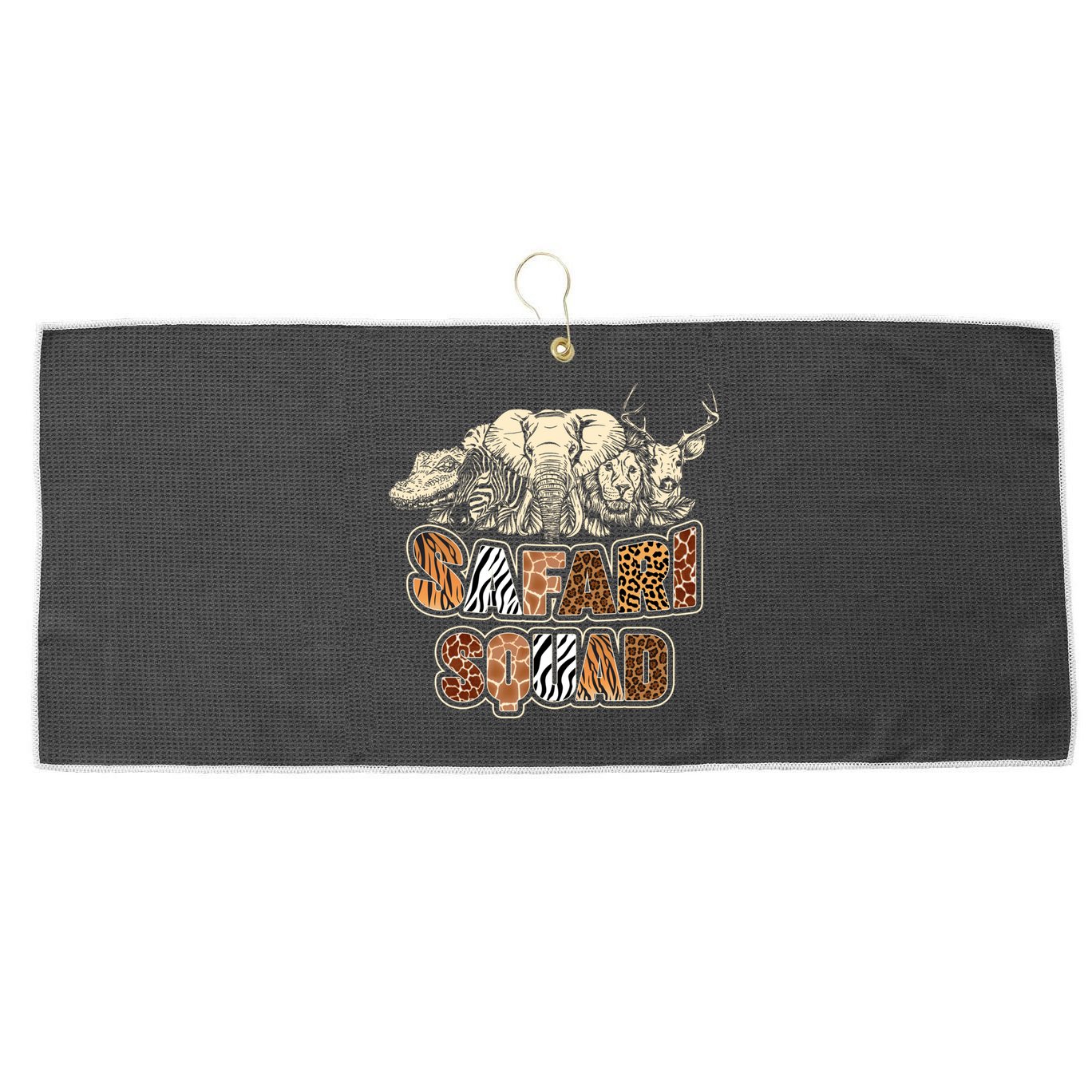 Cool Safari Squad African Family Summer Vacation Gift Large Microfiber Waffle Golf Towel