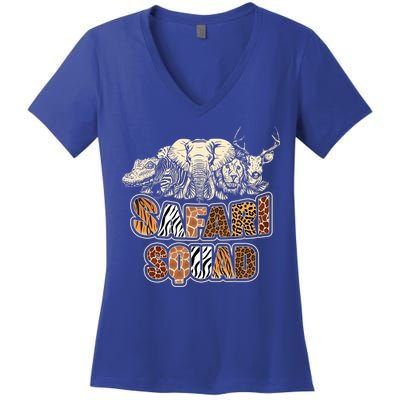 Cool Safari Squad African Family Summer Vacation Gift Women's V-Neck T-Shirt