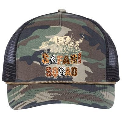 Cool Safari Squad African Family Summer Vacation Gift Retro Rope Trucker Hat Cap