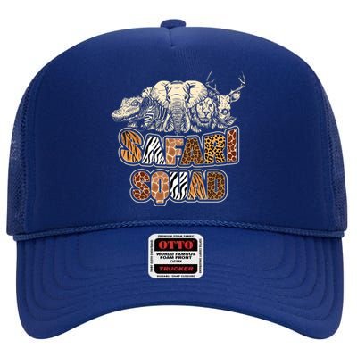 Cool Safari Squad African Family Summer Vacation Gift High Crown Mesh Back Trucker Hat