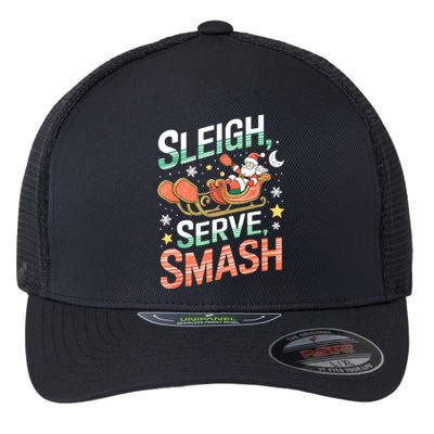 Christmas Sleigh Serve Smash Pickleball Santa Fun Gift Flexfit Unipanel Trucker Cap