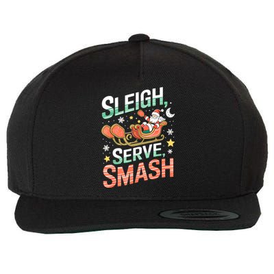 Christmas Sleigh Serve Smash Pickleball Santa Fun Gift Wool Snapback Cap