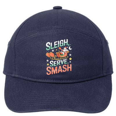 Christmas Sleigh Serve Smash Pickleball Santa Fun Gift 7-Panel Snapback Hat