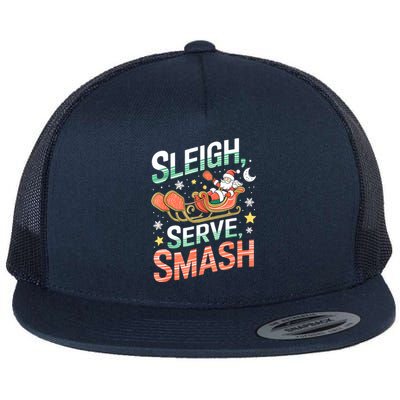 Christmas Sleigh Serve Smash Pickleball Santa Fun Gift Flat Bill Trucker Hat