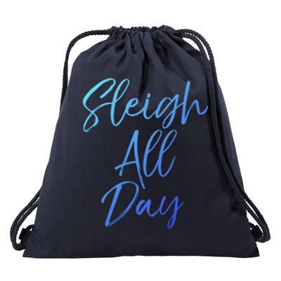 Cute Snow Sledding Quote Winter Sleigh All Day Gift Drawstring Bag