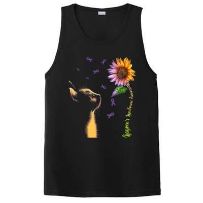 Cat Sunflower Sjogren's Syndrome Awareness Gift PosiCharge Competitor Tank