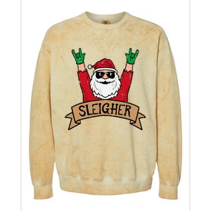 Christmas Sleigher Santa Rock Xmas Rocker Colorblast Crewneck Sweatshirt