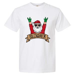 Christmas Sleigher Santa Rock Xmas Rocker Garment-Dyed Heavyweight T-Shirt