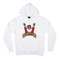 Christmas Sleigher Santa Rock Xmas Rocker Hoodie