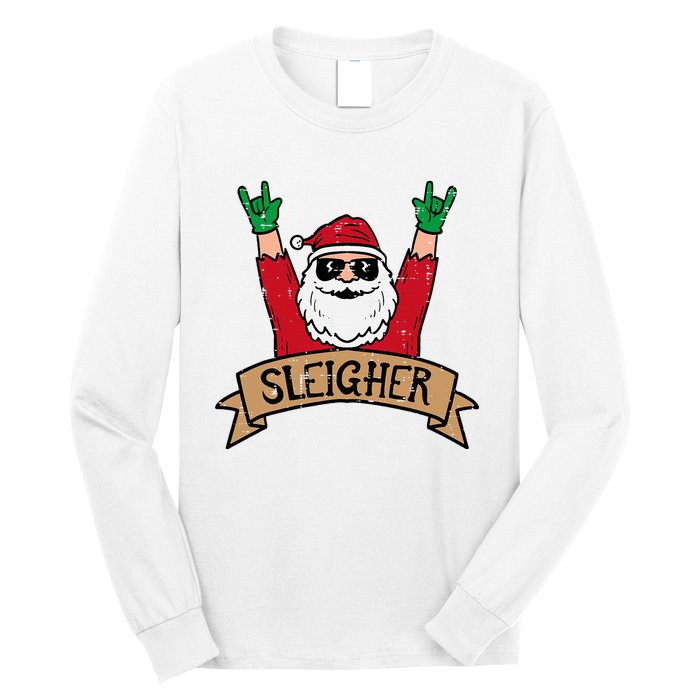 Christmas Sleigher Santa Rock Xmas Rocker Long Sleeve Shirt